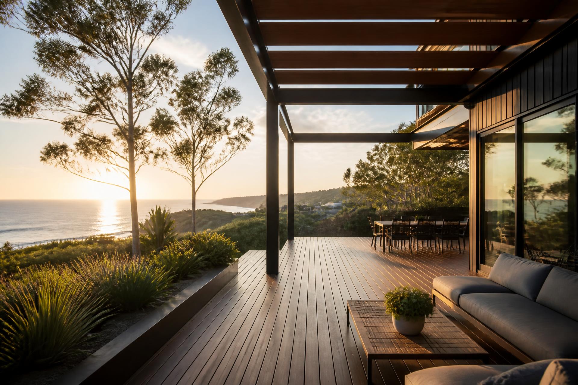 Shore Carpentry hero — completed Central Coast outdoor living project